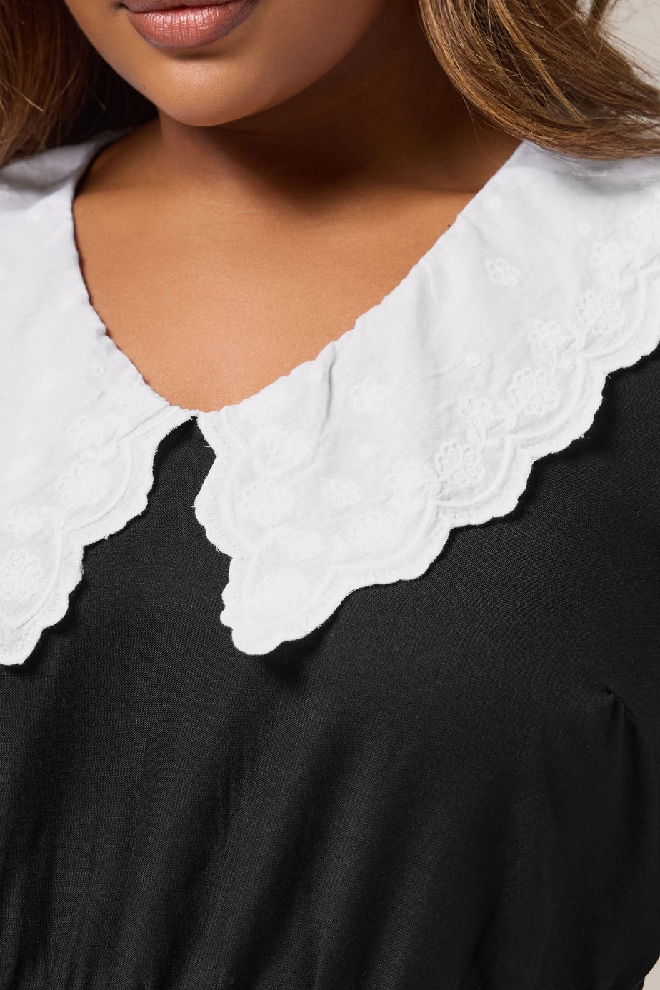 Yours Curve Black Statement Collar Mini Dress