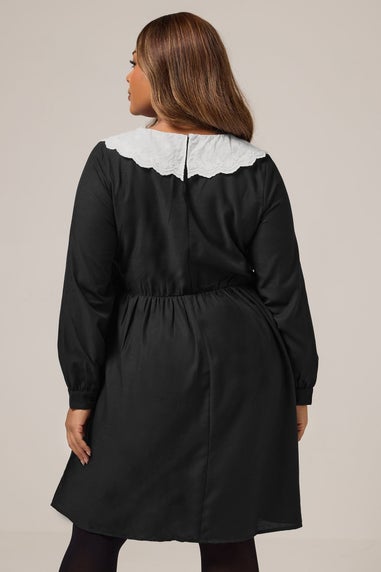 Yours Curve Black Statement Collar Mini Dress