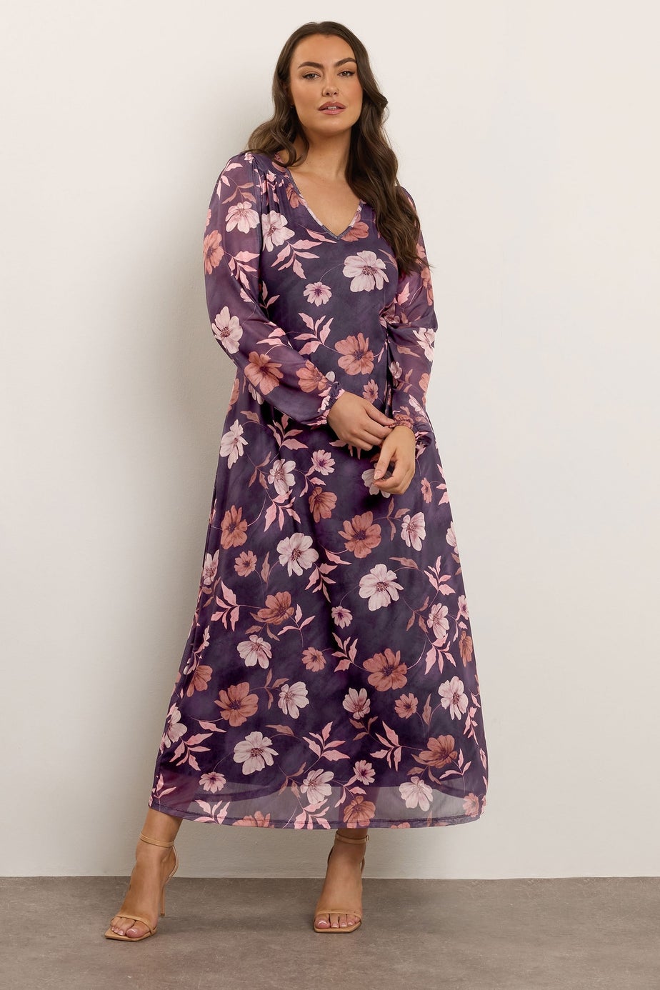 Yours Curve Purple Floral Maxi Dress