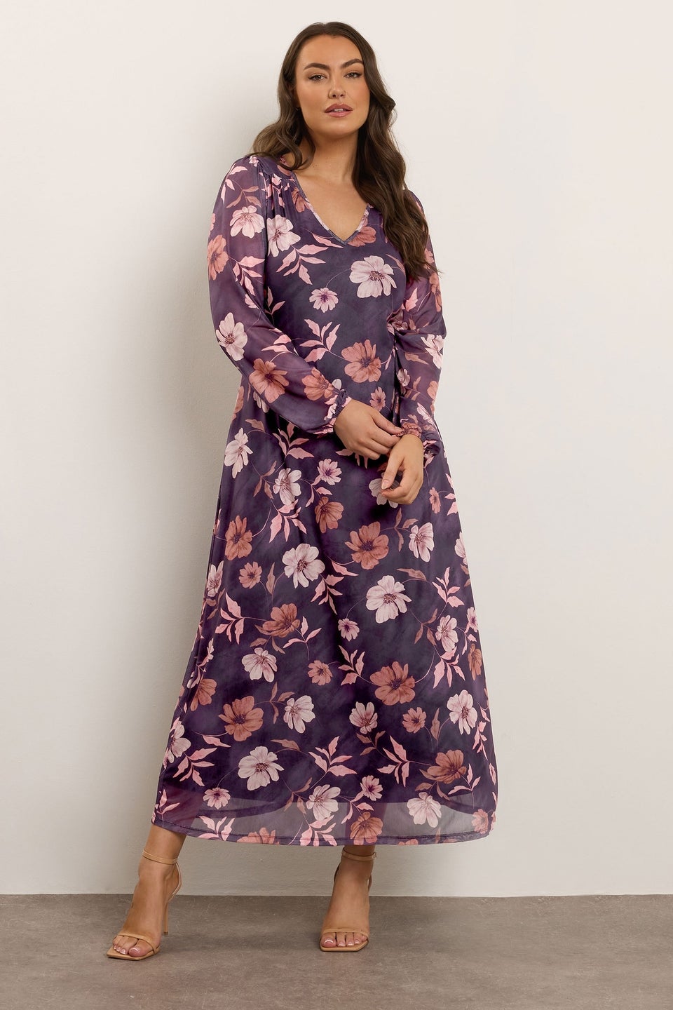 Yours Curve Purple Floral Maxi Dress
