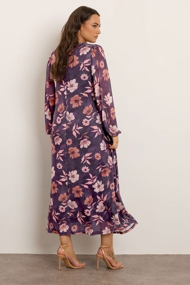 Yours Curve Purple Floral Maxi Dress