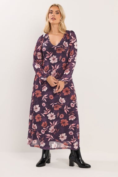 Yours Curve Purple Floral Maxi Dress