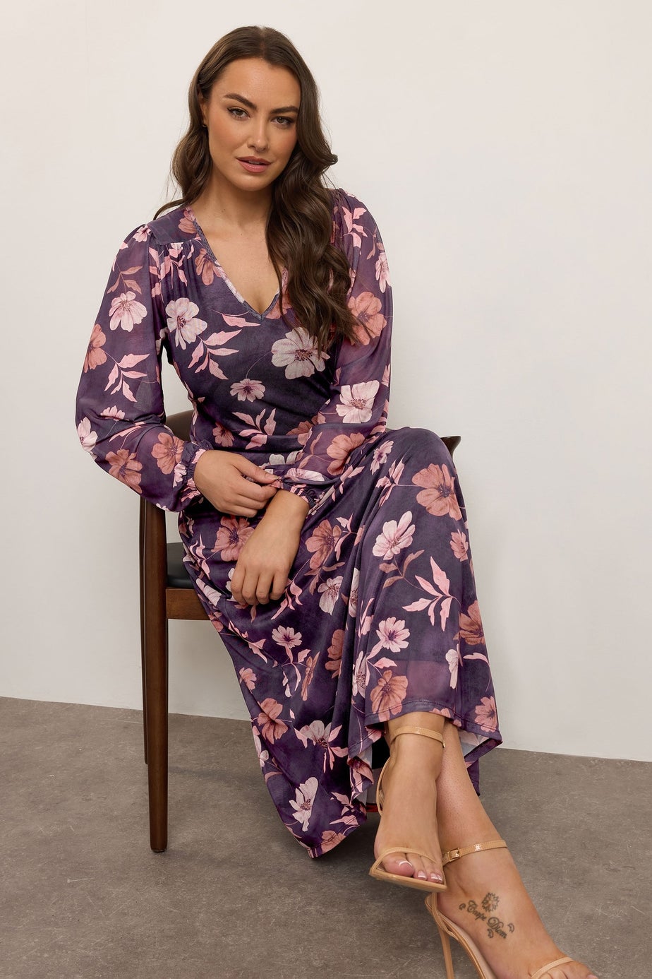 Yours Curve Purple Floral Maxi Dress