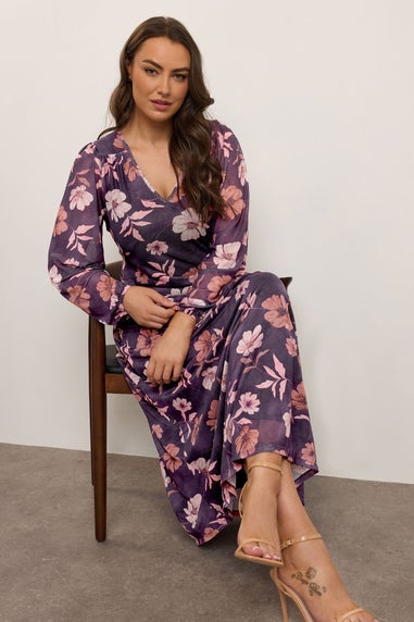 Yours Curve Purple Floral Maxi Dress