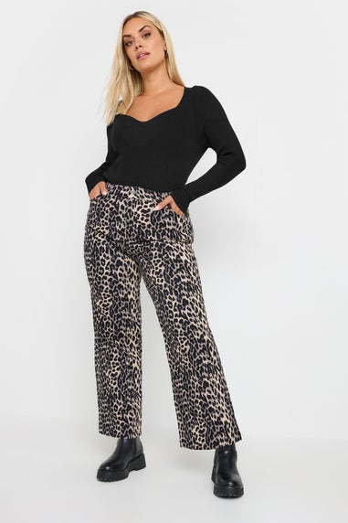 Yours Curve Black Ribbed Knitted Top