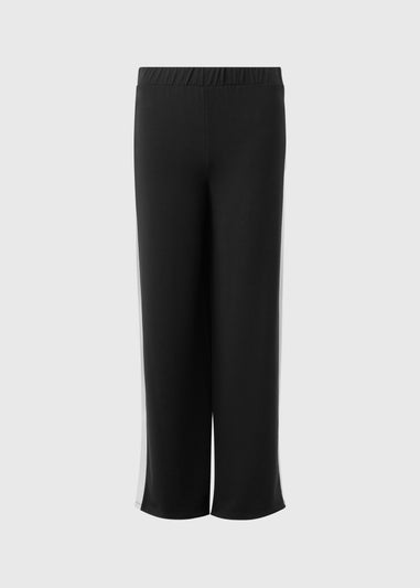 Black Side Stripe Wide Leg Trousers
