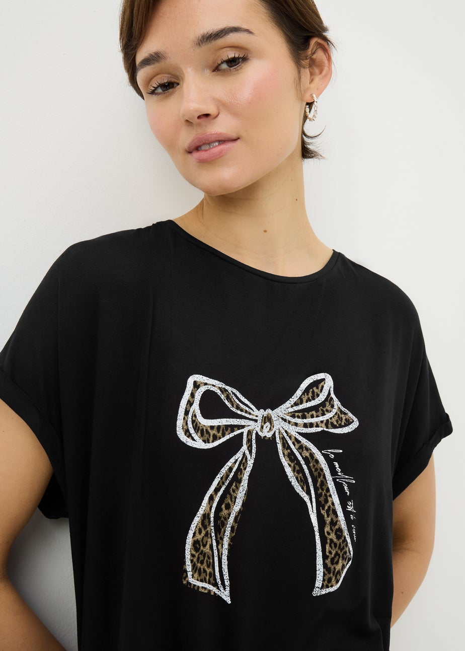 Black Bow Longline T-Shirt