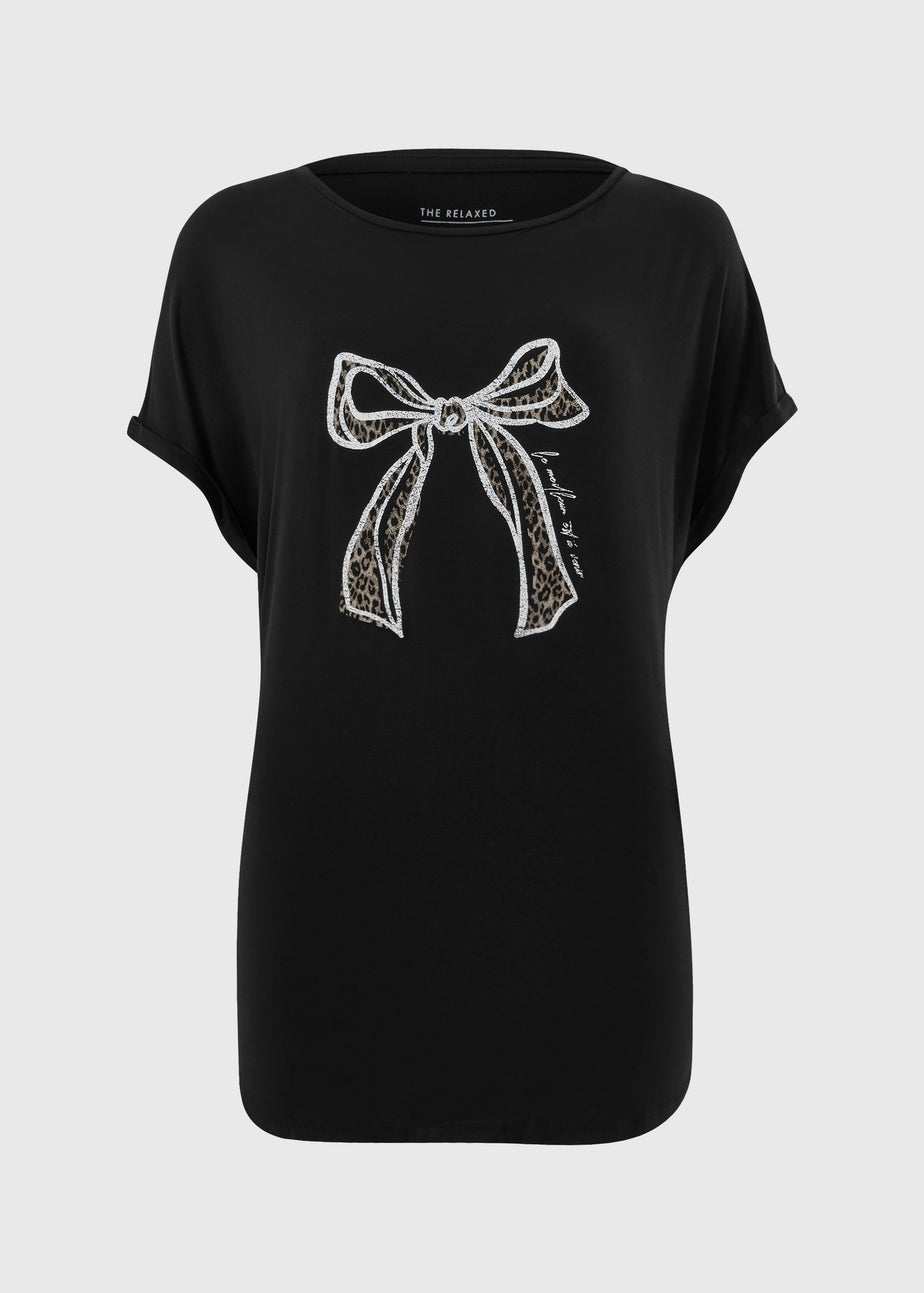 Black Bow Longline T-Shirt