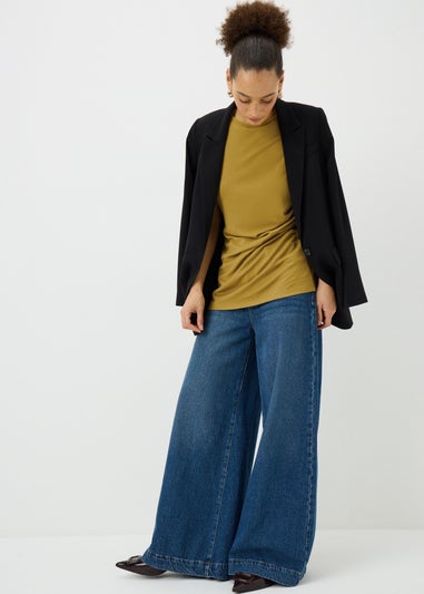 Green Short Sleeve Drape T-Shirt