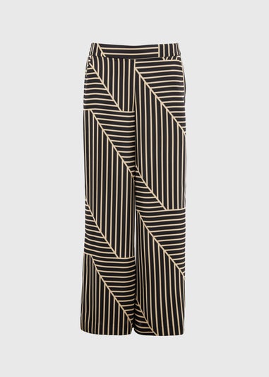 Et Vous Camel Stripe Satin Wide Leg Co Ord Trousers