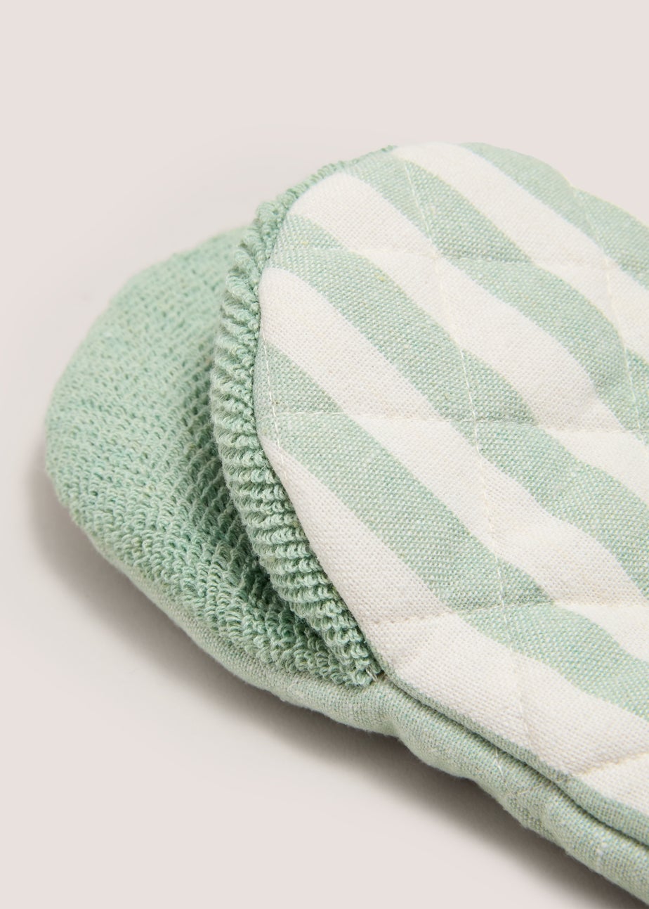 Green Striped Mini Mitts