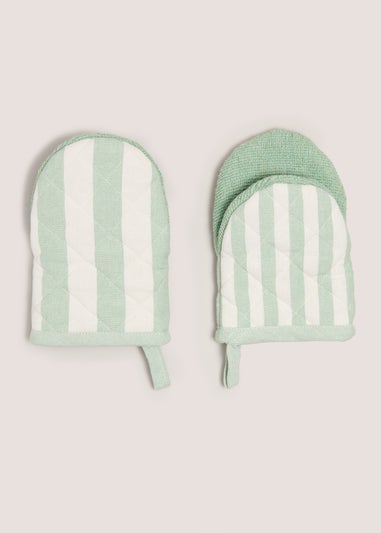 Green Striped Mini Mitts