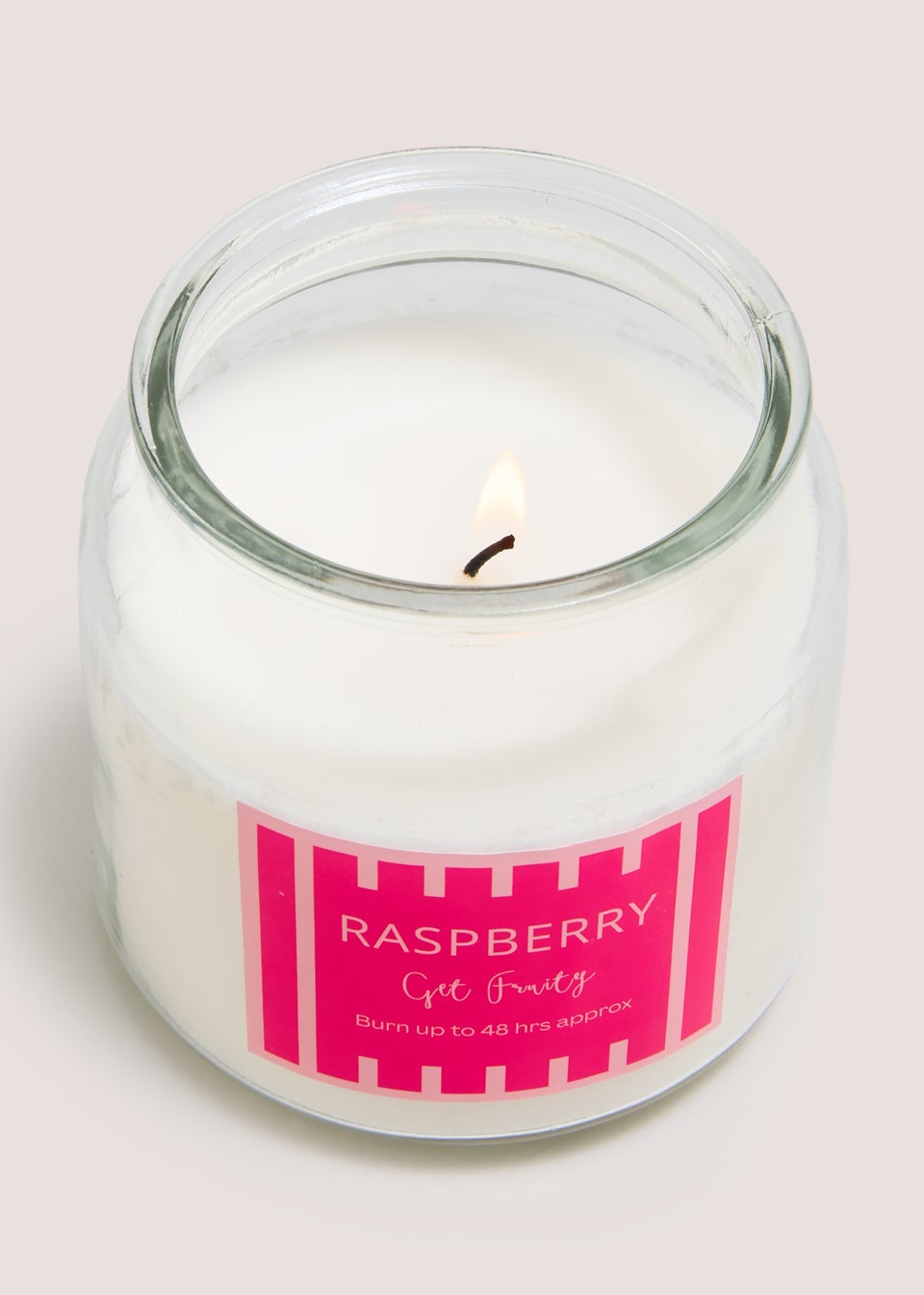 Raspberry Stripe Candle Jar