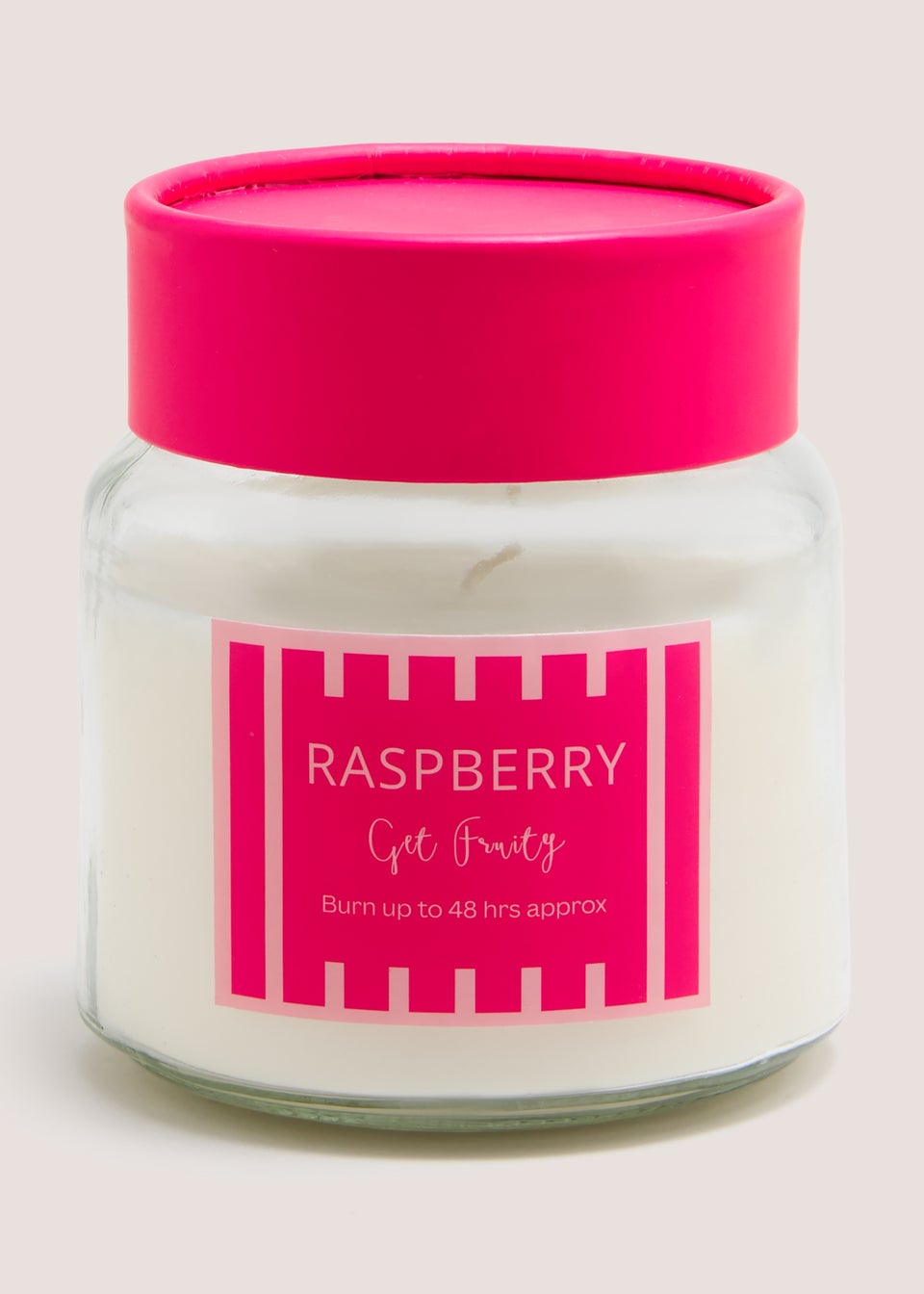 Raspberry Stripe Candle Jar