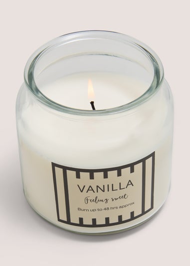 Vanilla Stripe Candle Jar