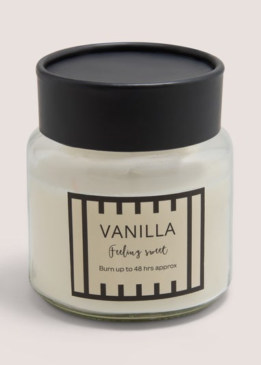Vanilla Stripe Candle Jar