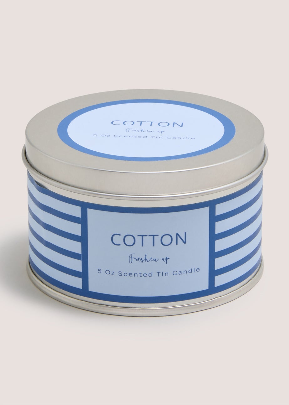 Cotton Stripe Tin Candle
