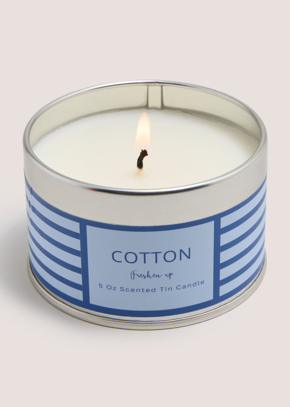 Cotton Stripe Tin Candle