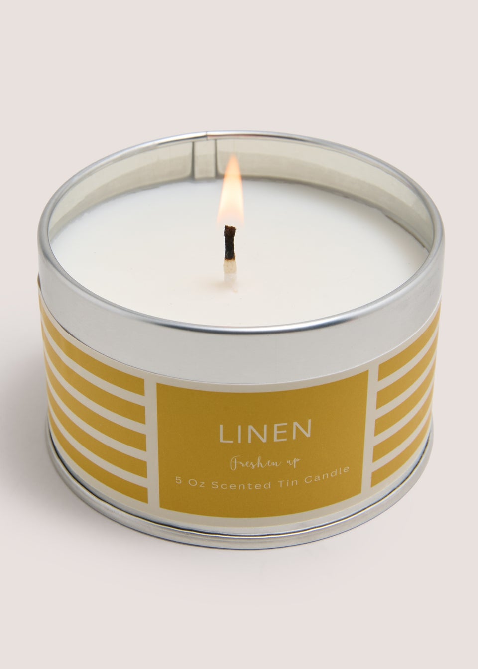 Linen Stripe Tin Candle