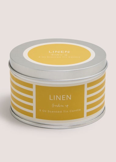 Linen Stripe Tin Candle