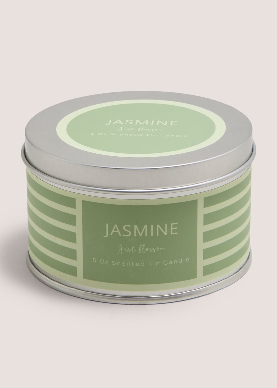 Jasmine Stripe Tin Candle