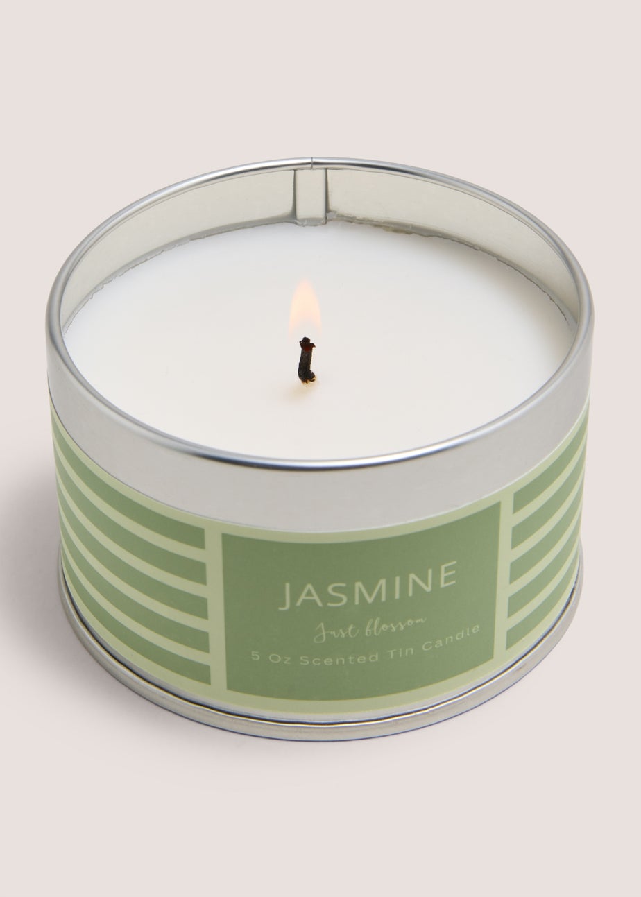 Jasmine Stripe Tin Candle