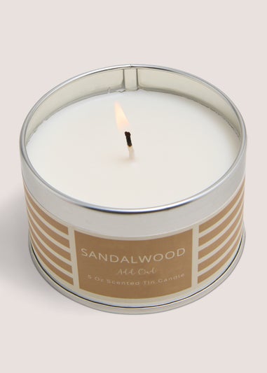 Sandalwood Stripe Tin Candle