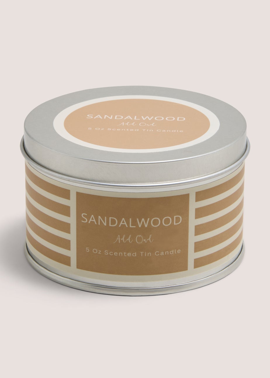 Sandalwood Stripe Tin Candle