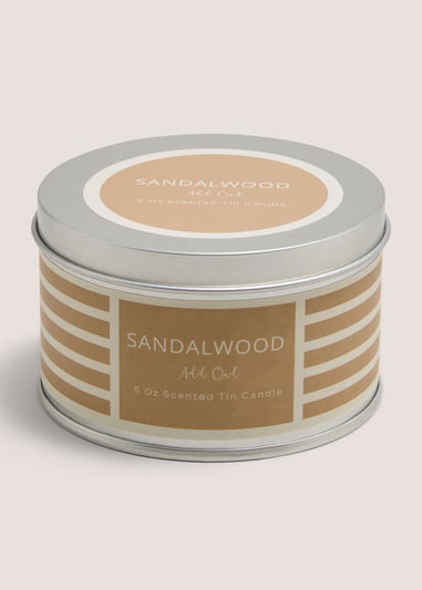 Sandalwood Stripe Tin Candle