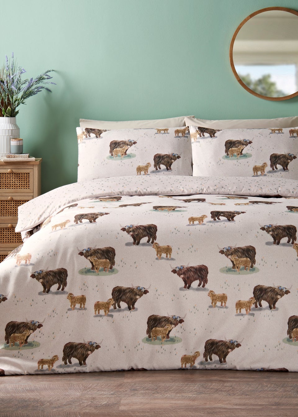 Multicolour Highland Cow Duvet Set