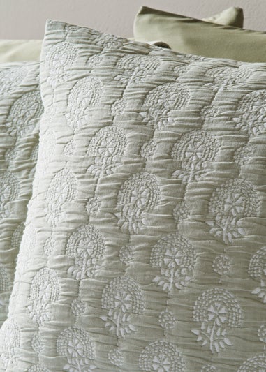Green Stitch Jacquard Duvet Set