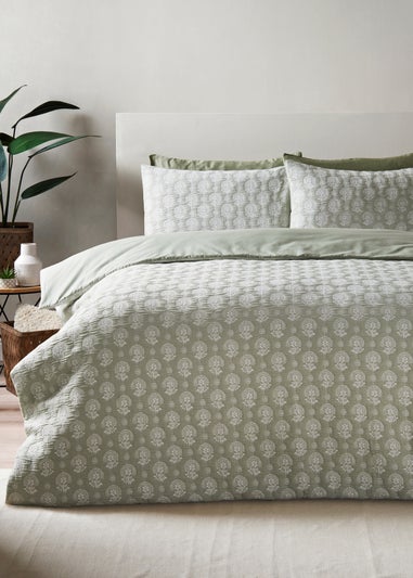 Green Stitch Jacquard Duvet Set