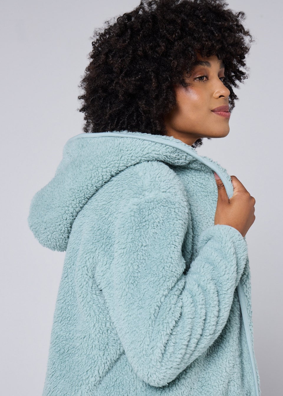 Green Fleece Lounge Cardigan