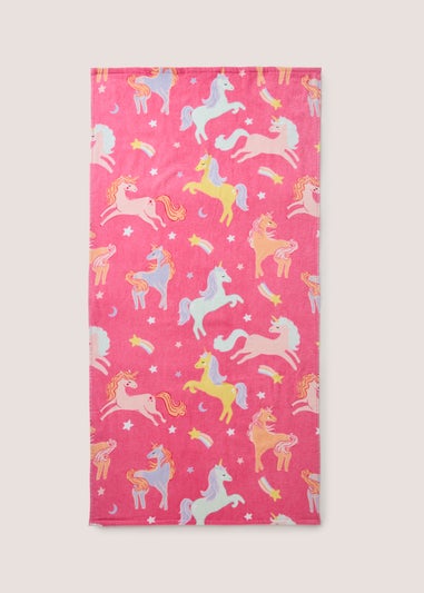Kids Pink Unicorn Beach Towel
