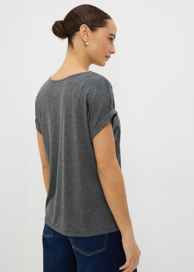 Charcoal Star Embellished Top