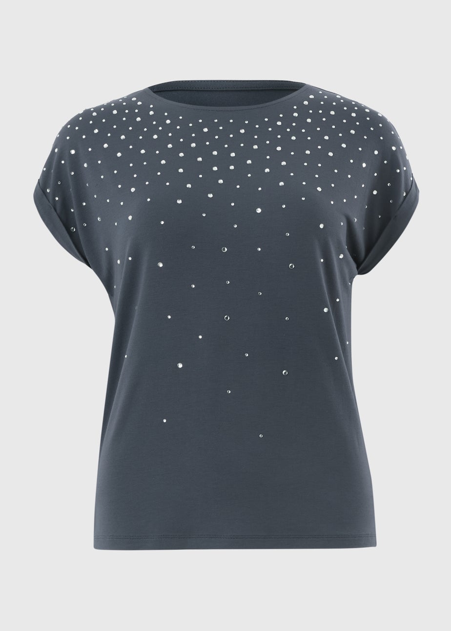 Charcoal Embellished Top