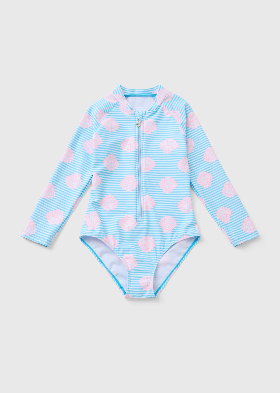 Girls Blue Shell Swimming Costume (6-15yrs)