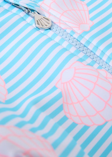 Girls Blue Shell Swimming Costume (8-15yrs)