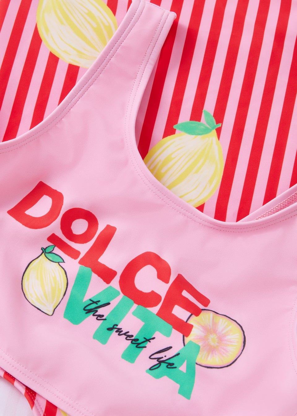 2 Pack Girls Multicolour Lemon Swimming Costumes (6-15yrs)