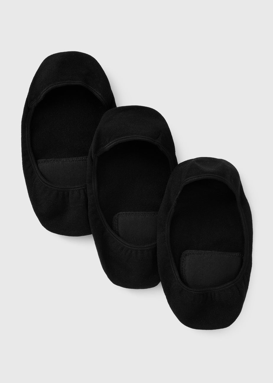 3 Pack Black Cushioned Footsie Socks