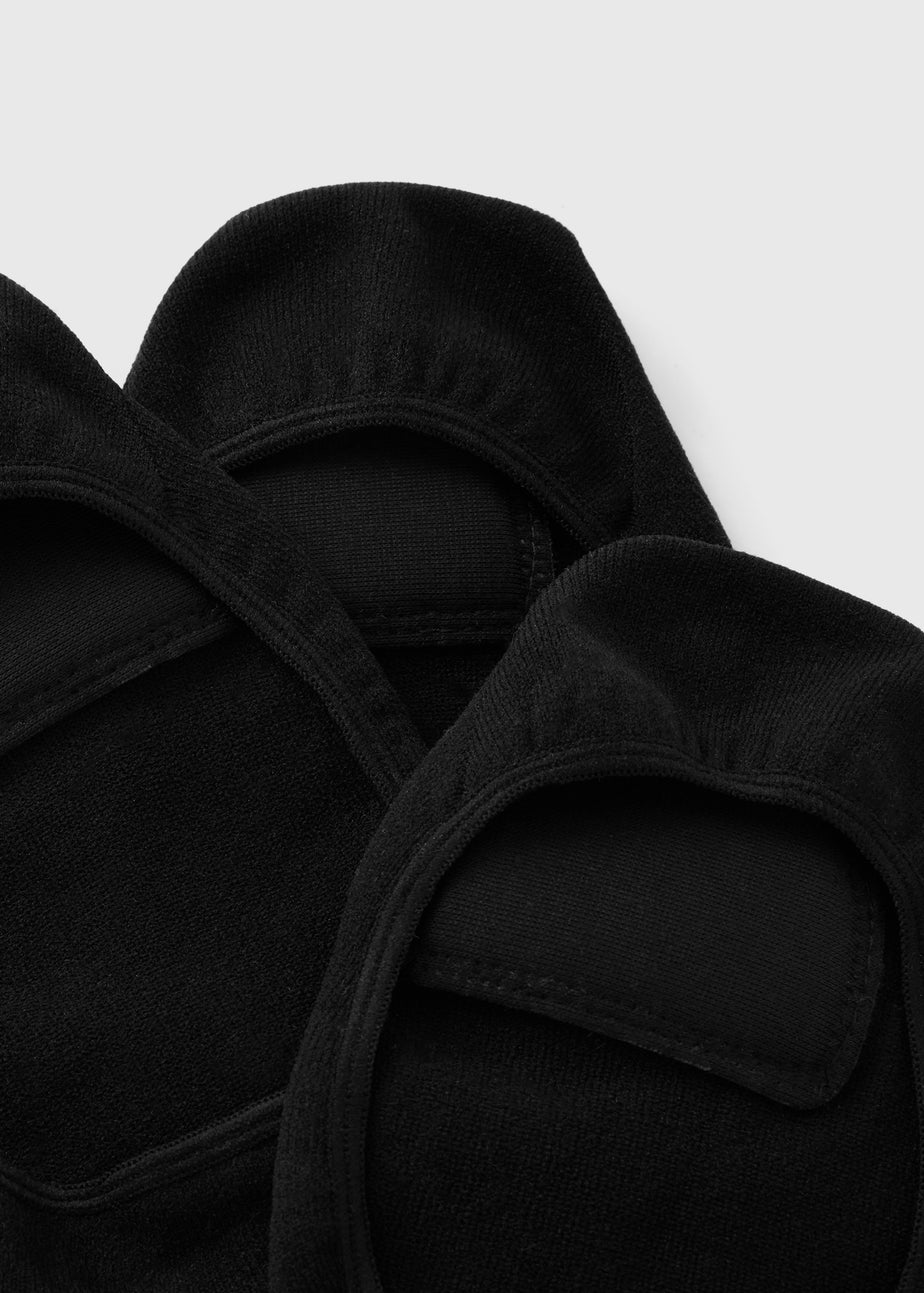 3 Pack Black Cushioned Footsie Socks