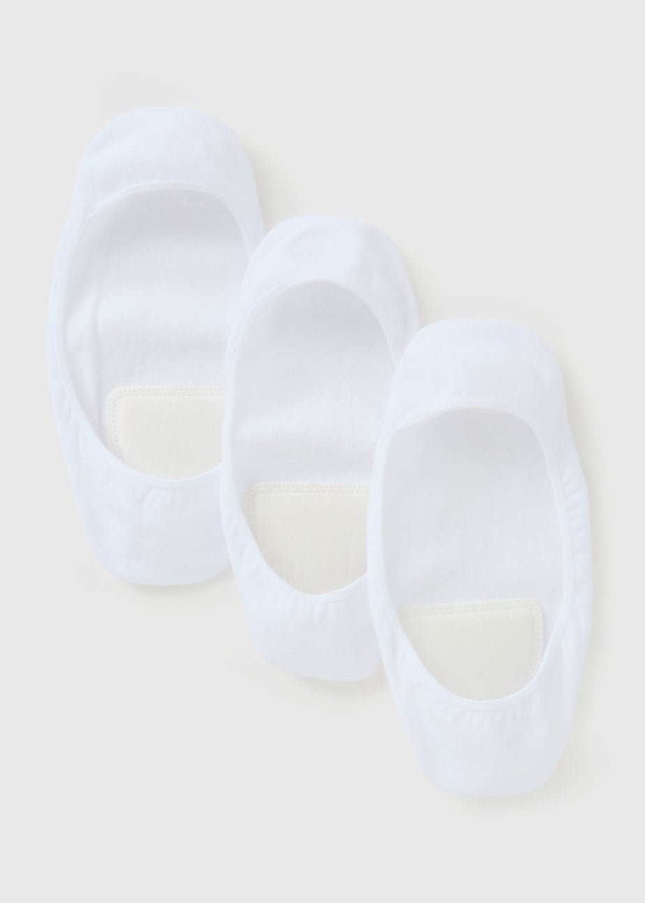 3 Pack White Cushioned Footsie Socks