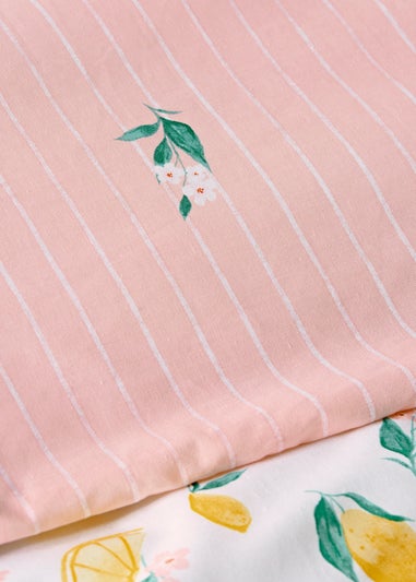 Yellow Lemon Pom Trim Duvet Set