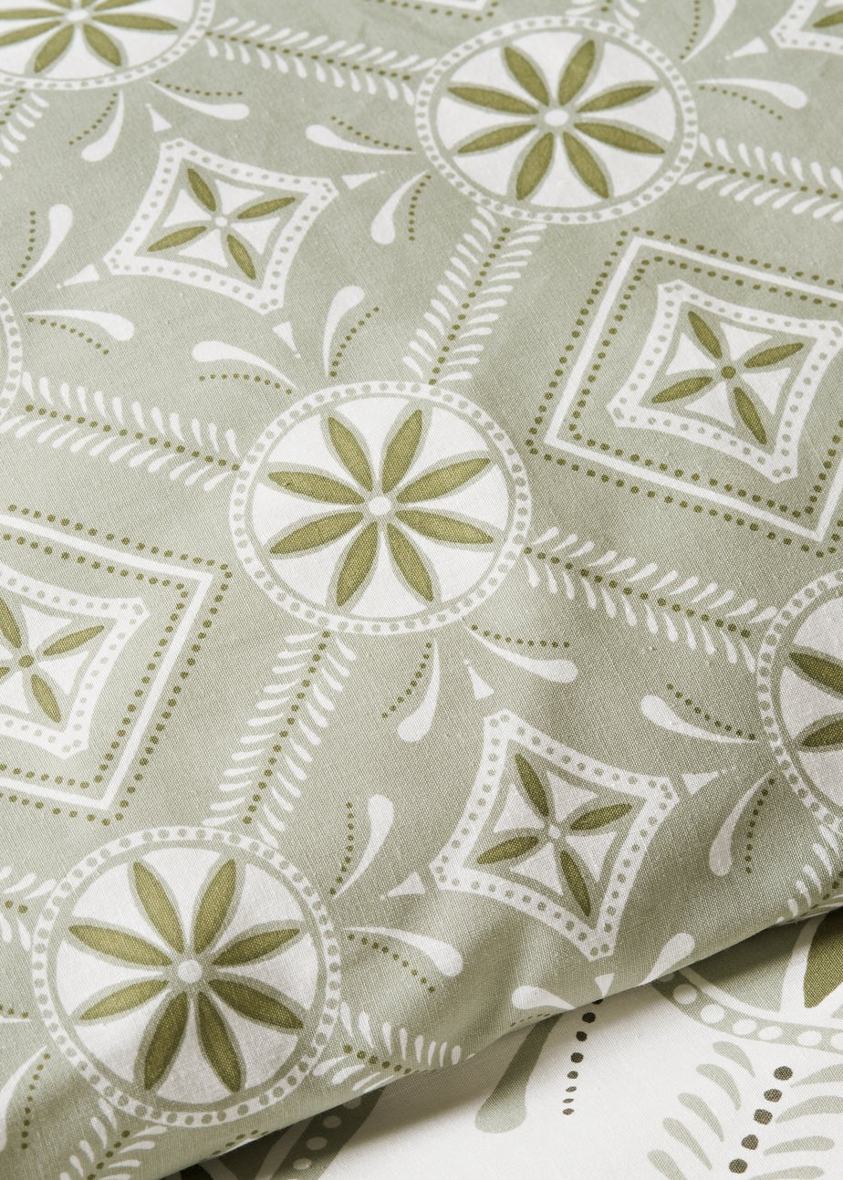 Green Global Tile Duvet Set