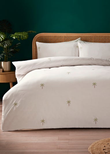 White Palm Tree Duvet Set