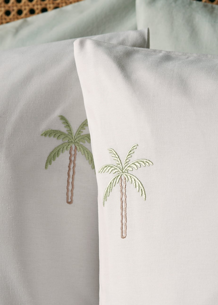 White Palm Tree Duvet Set