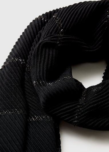 Black Crinkle Detail Scarf
