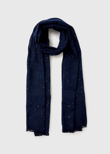 Navy Spot Scarf