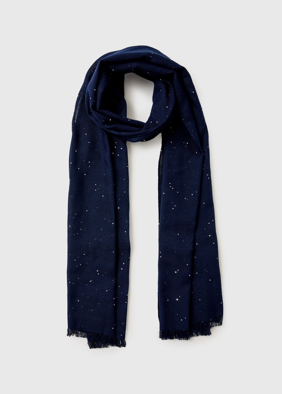 Navy Spot Scarf