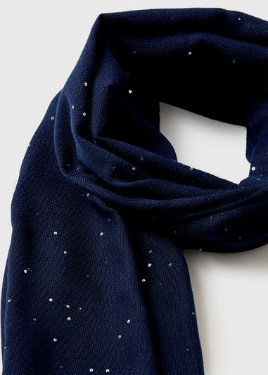 Navy Spot Scarf
